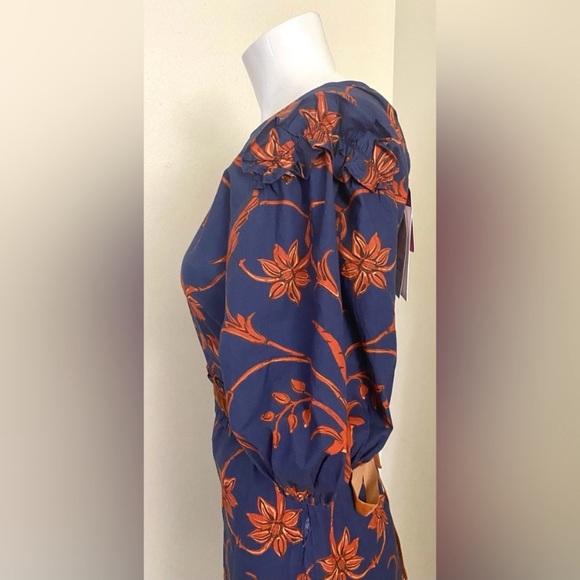 NWT Beyond by Vera Floral Blue gorgeous ruffle midi dress.
100% cotton. - Picture 4 of 10